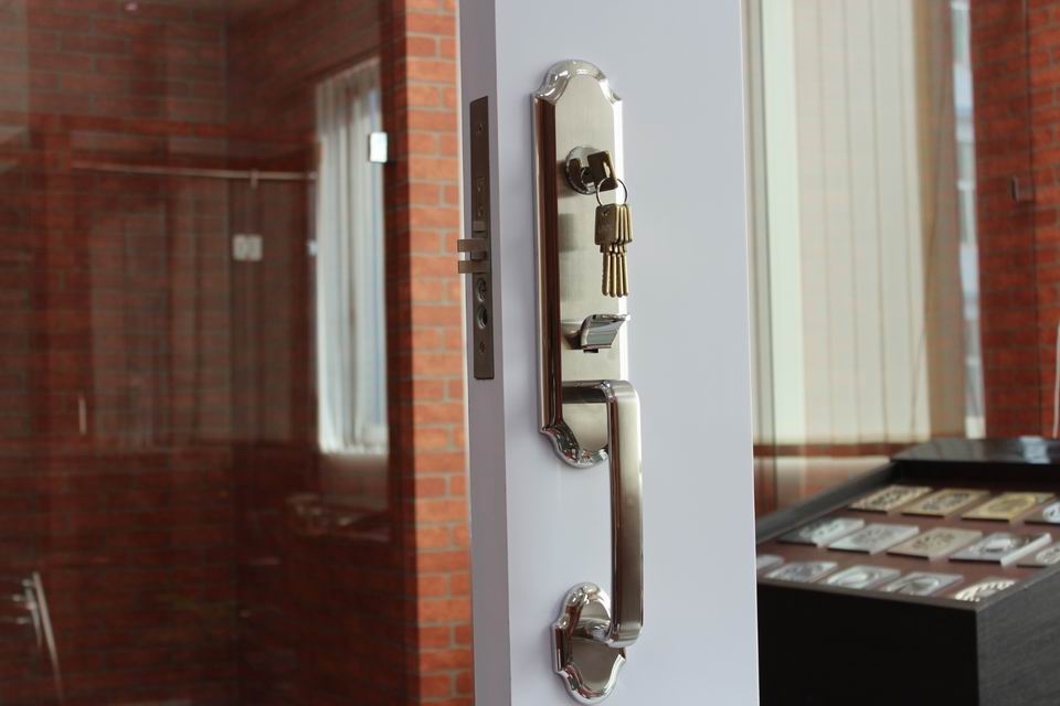 Factory Lever Door Lock Knob Handle Set Satin Nickel for Entry