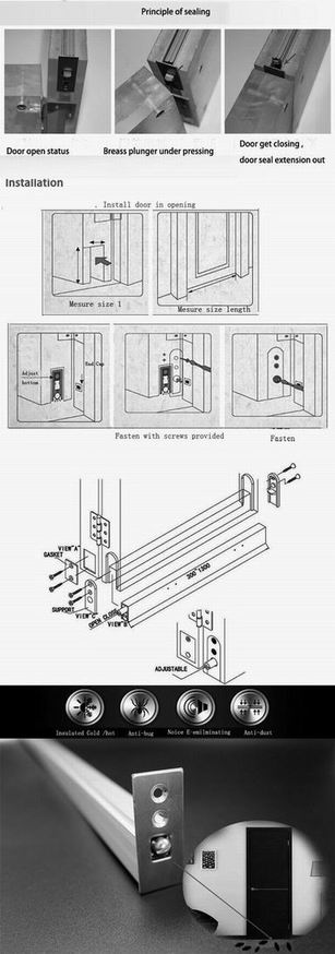 High quality aluminum material automatic door bottom seal